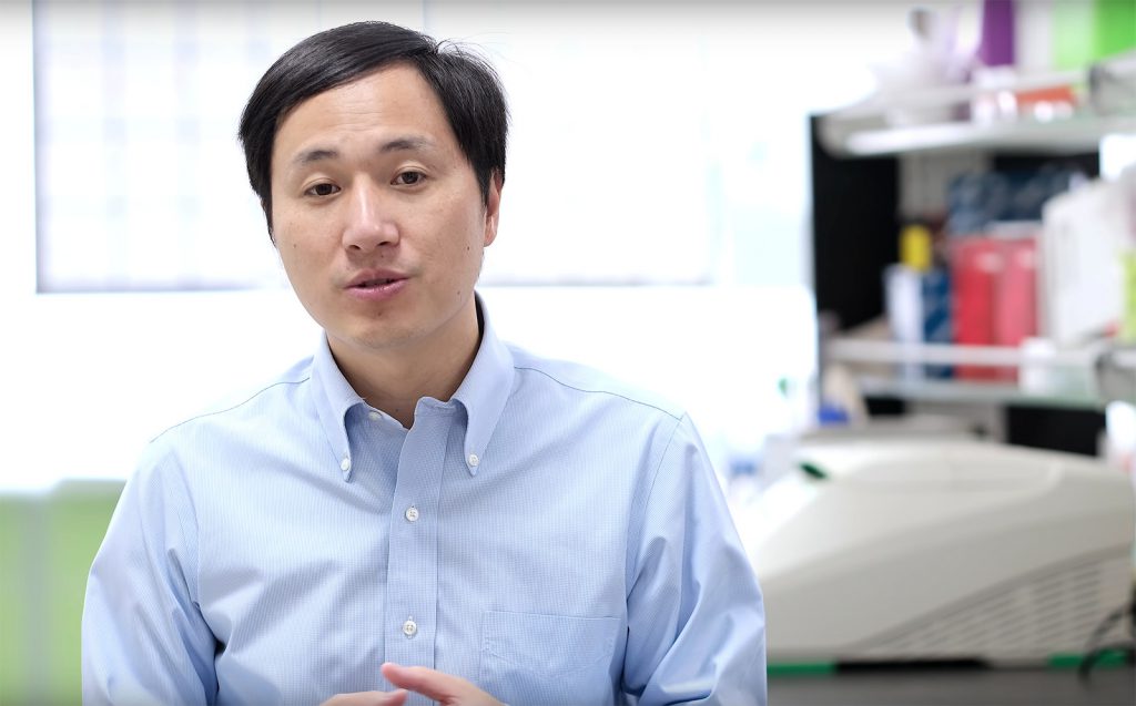 自らが解説したYoutubeチャンネルの動画で研究の意義を語る賀建奎氏